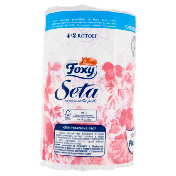 Foxy Seta Carta igienica 2 veli decorata 4+2 maxi rotoli