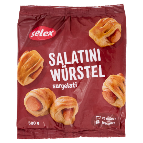 Selex Salatini Rustici ai Wurstel di Pasta Sfoglia Ripieni Surgelati 500 g