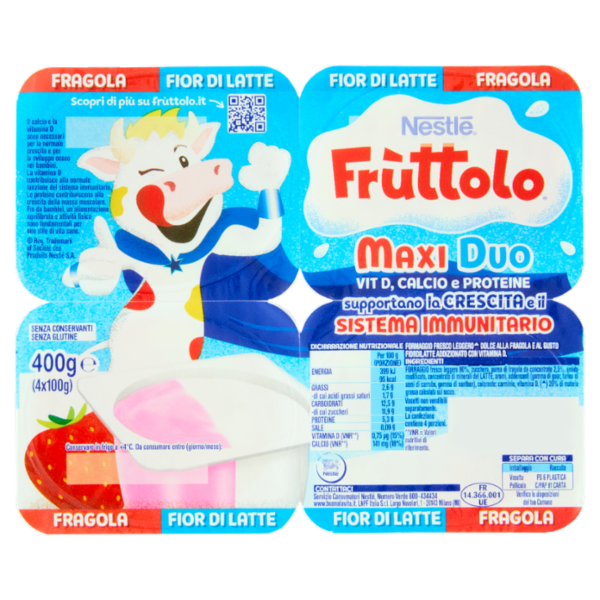 NESTLÉ FRÙTTOLO Maxi Duo Fragola - Fior di Latte 4x100g