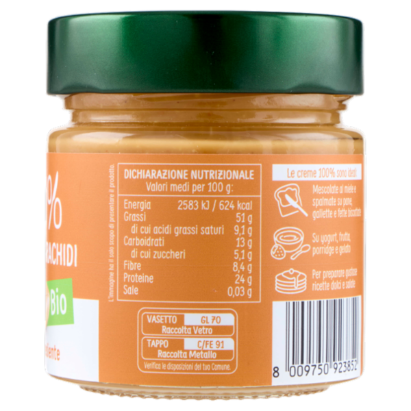 Euro Company 100% Crema di Arachidi Bio 175 g