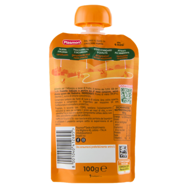 Plasmon 100% Frutta Mela 100 g