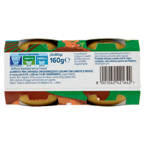 nipiol legumi e verdure omogeneizzato 2 x 80 g