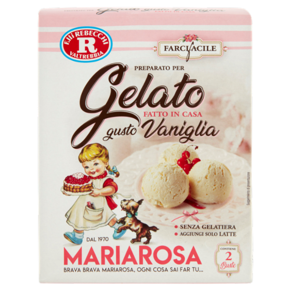 Mariarosa Farci facile Preparato per Gelato Fatto in Casa gusto Vaniglia 2 x 54 g