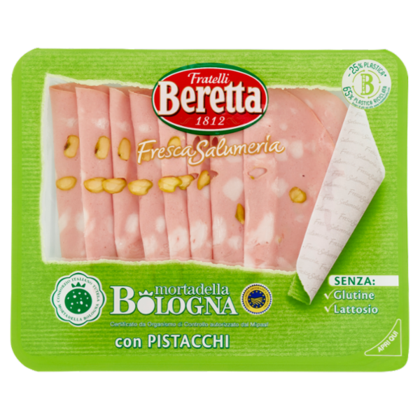 Fratelli Beretta Fresca Salumeria mortadella Bologna IGP con Pistacchi 120 g