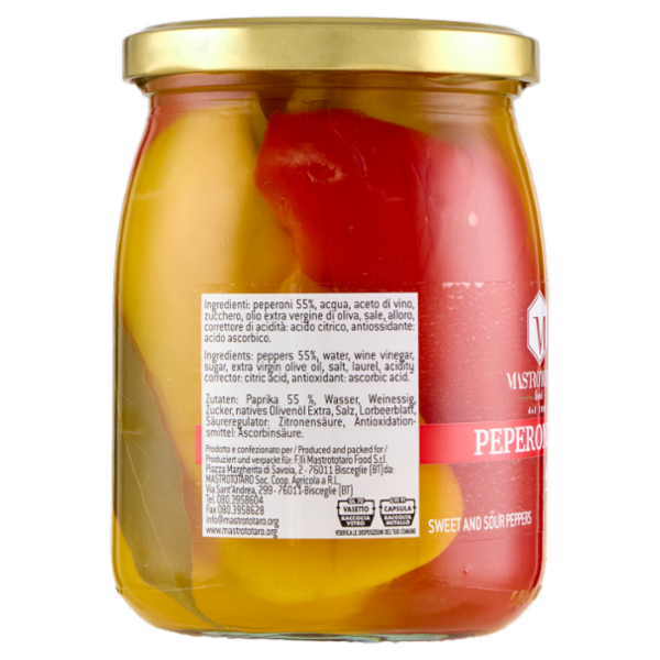 Mastrototaro food Peperoni in Agrodolce 550 g