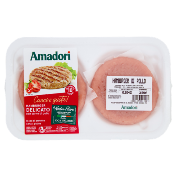 Amadori Hamburger Delicato con carne di pollo 0,204 kg