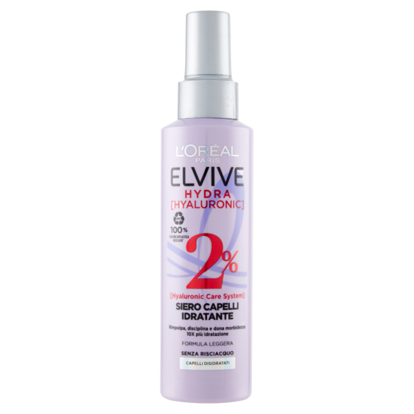 L'Oréal Paris Siero Spray per Capelli Hydra Hyaluronic Senza Risciacquo 150 ml