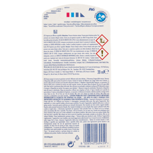 Ambi Pur Profumatore per Ambienti Elettrico, Deodorante, Lavanda, Ricarica 20ml