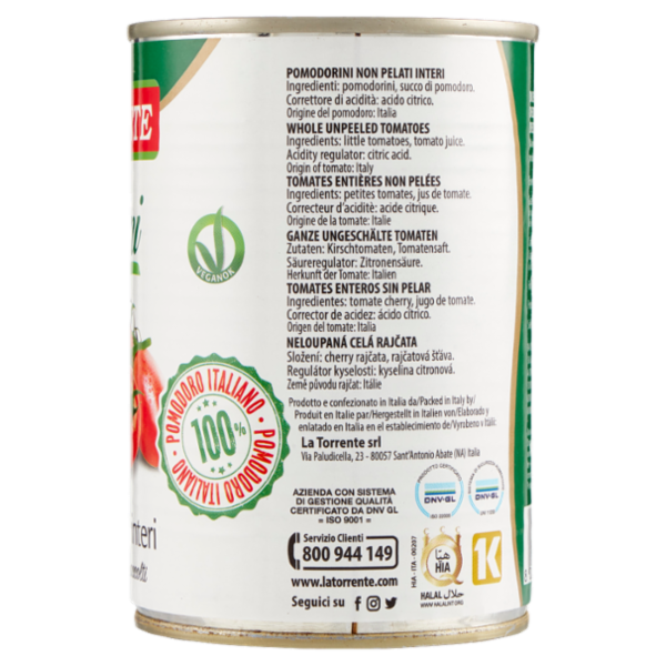 la Torrente Dorini pomodorini interi 400 g