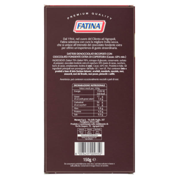 Fatina Datteri ricoperti con cioccolato extrafondente 150 g