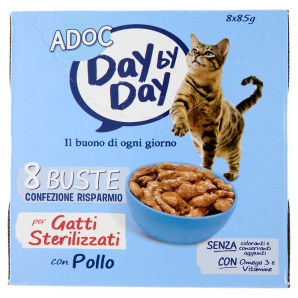 ADoC Day by Day per Gatti Sterilizzati con Pollo 8 x 85 g