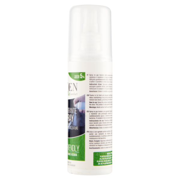 Eden Deodorante Spray No Gas per Tutti i Tipi di Calzature 100 ml