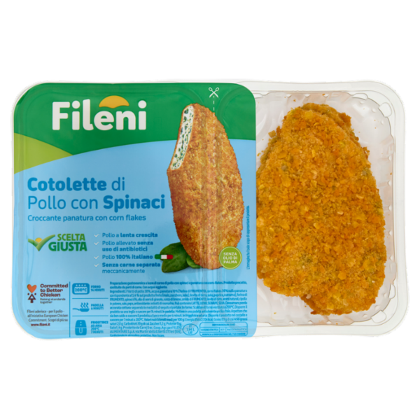 Fileni Cotolette di Pollo con Spinaci 0,440 kg
