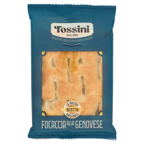Tossini Focaccia alla Genovese Focaccia all'Olio Extra Vergine d'Oliva 140 g