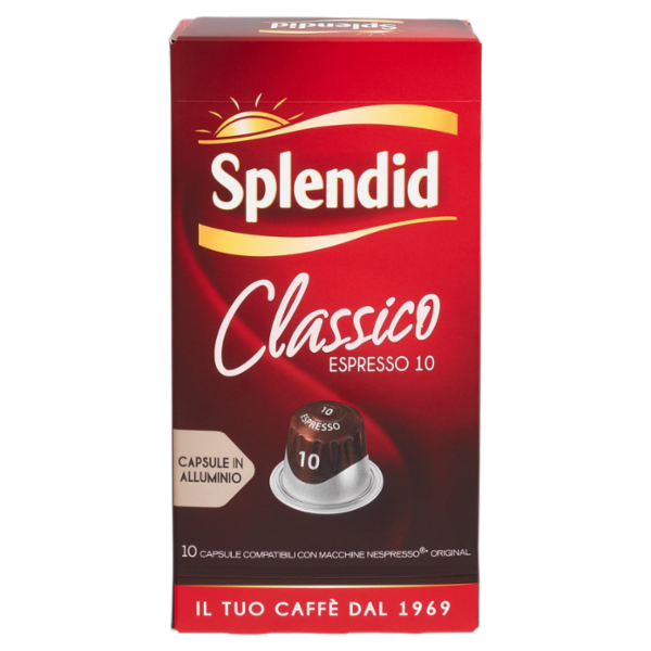 Splendid Classico 10- 10 Capsule Caffè Compatibili con Macchine Nespresso*® Original 52g