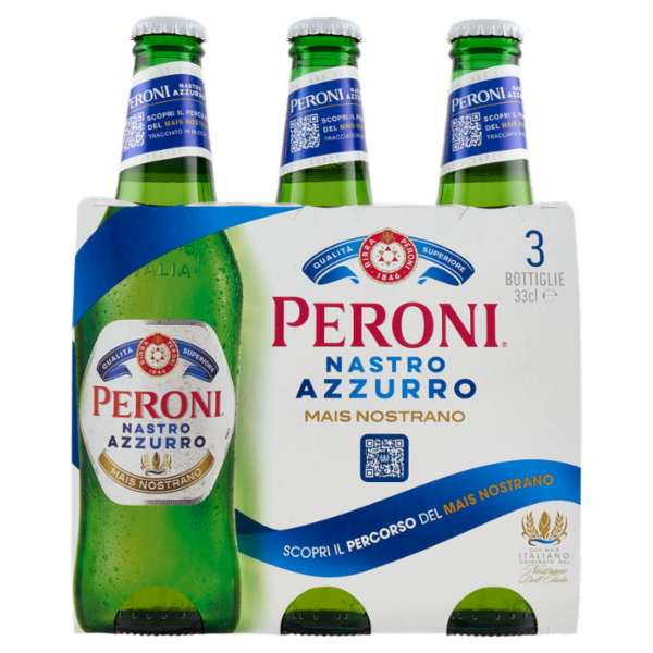 Peroni Nastro Azzurro Mais Nostrano Birra 3 x 33 cl