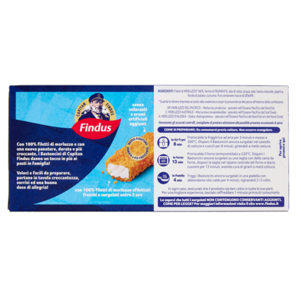 Capitan Findus 12 Bastoncini con 100% Filetti di Merluzzo 300 g