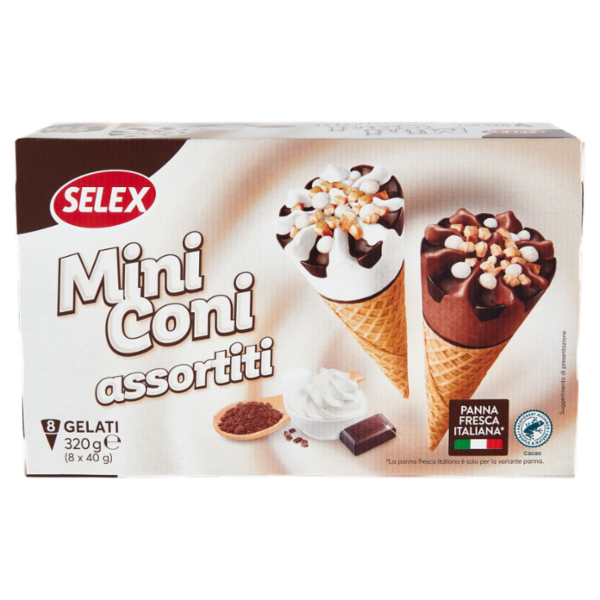 Selex 8 Miniconi di Gelato Assortiti 320 g