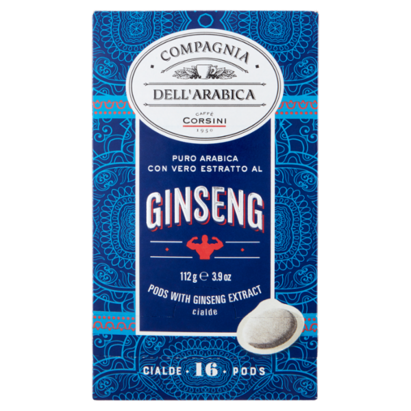 Compagnia dell'Arabica Puro Arabica con Vero Estratto al Ginseng 16 Cialde 112 g