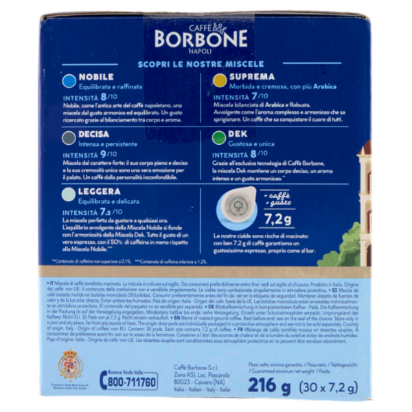 Caffè Borbone Miscela Nobile Cialde Compostabili* 30 x 7,2 g