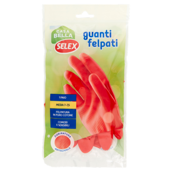 Selex Casa Bella Guanti Felpati Misura Media (7-7,5)