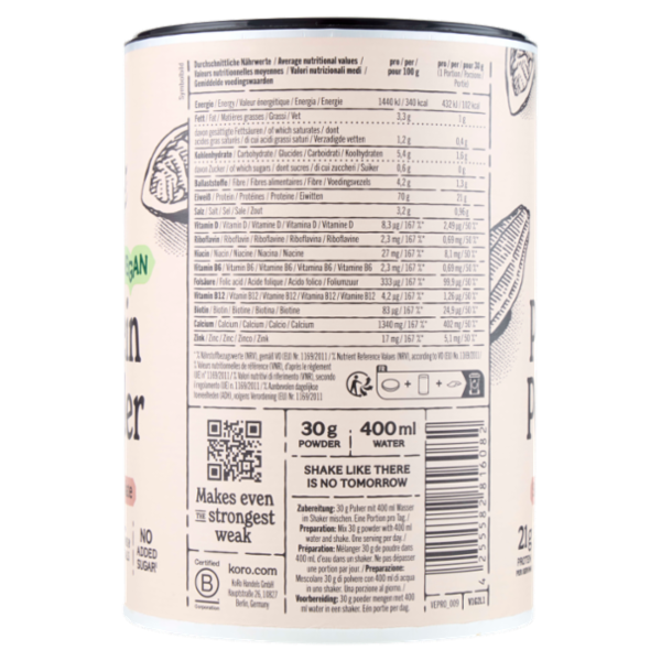 KoRo Vegan Protein Powder Smooth Chocolate 300 g