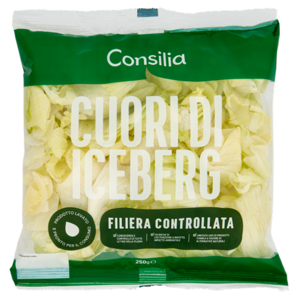 Consilia Cuori di Iceberg Lavati e Pronti per il Consumo 250 g