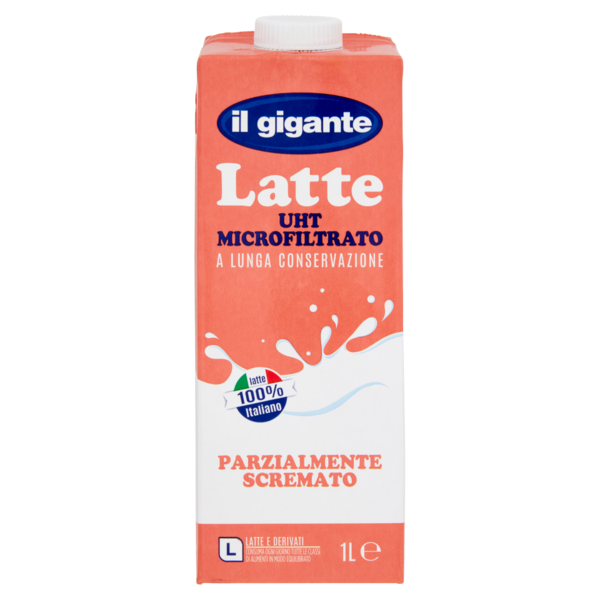 IL GIGANTE Latte UHT Microfiltrato a Lunga Conservazione Parzialmente Scremato 1 L