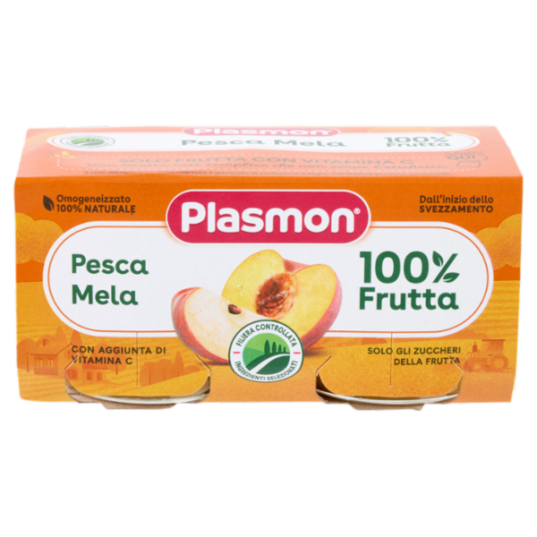 Plasmon Omogeneizzato Pesca Mela 2 x 80 g