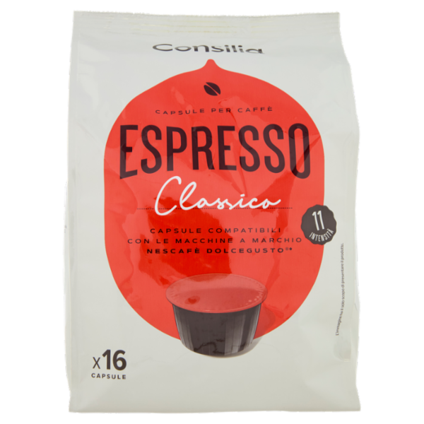 Consilia Caffè in Capsule Espresso Classico Compatibili Dolce Gusto 16 pezzi