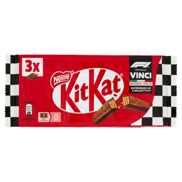 KITKAT Classic Wafer ricoperto di Cioccolato al Latte 3 Snack da 41,5g