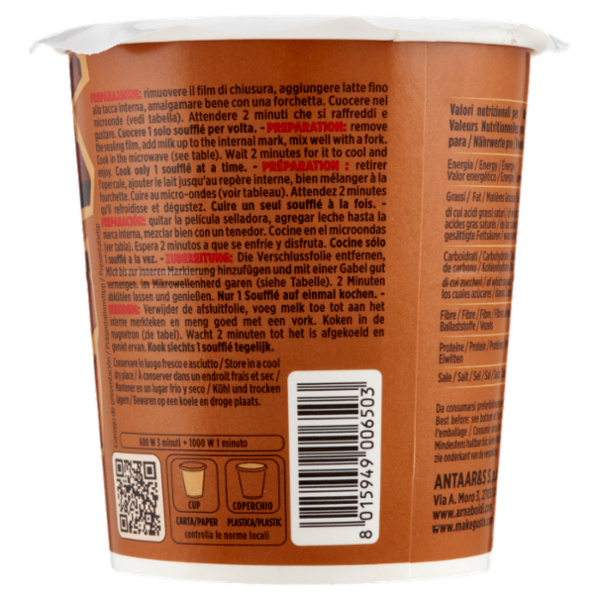 Arnaboldi Dessert Soufflé Cioccolato Fondente Instant 46 g