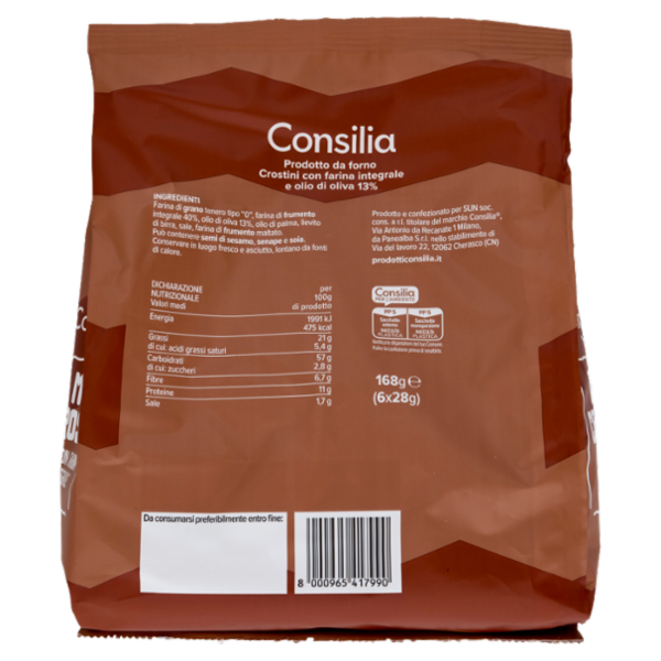 Consilia Mini Crostini con Farina Integrale 6x28 g
