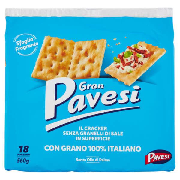 Gran Pavesi il Cracker Salato senza Granelli di Sale in Superficie 560g