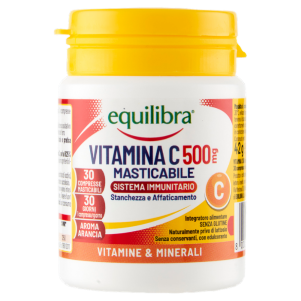equilibra Vitamina C 500mg Masticabile Sistema Immunitario 30 x 1,4 g