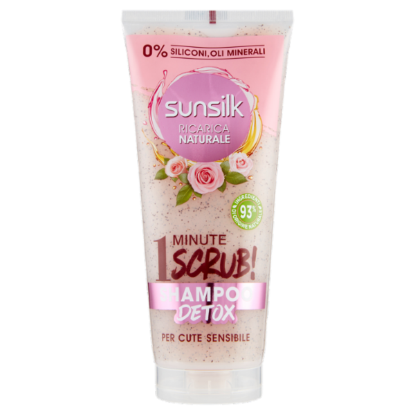sunsilk Ricarica Naturale 1 Minute Scrub! Shampoo Detox per Cute Sensibile 200 ml