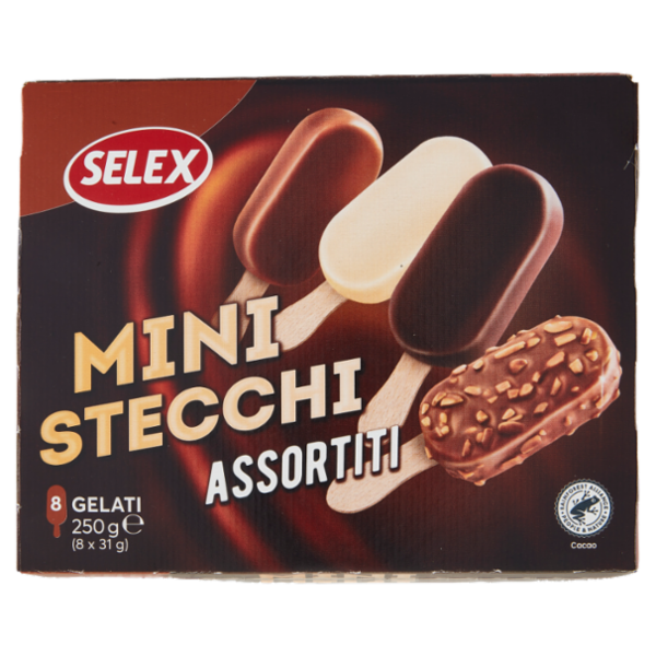 Selex 8 Ministecchi di Gelato Assortiti 250 g