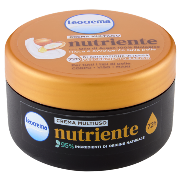 Leocrema Crema Multiuso nutriente con Olio di Argan 100% Biologico 200 ml