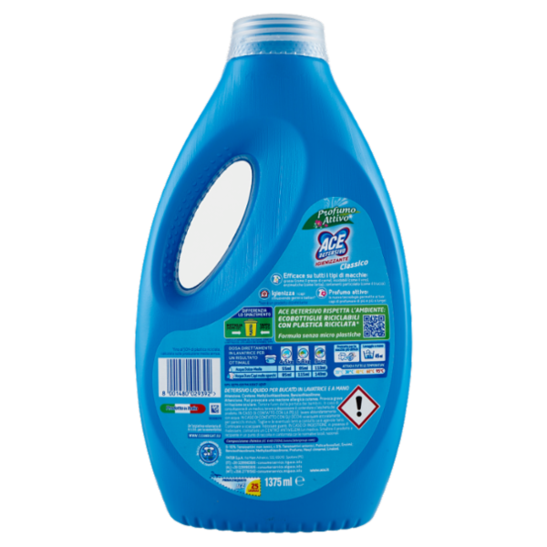 Ace Detersivo Igienizzante Classico Bianchi e Colorati 1375 ml