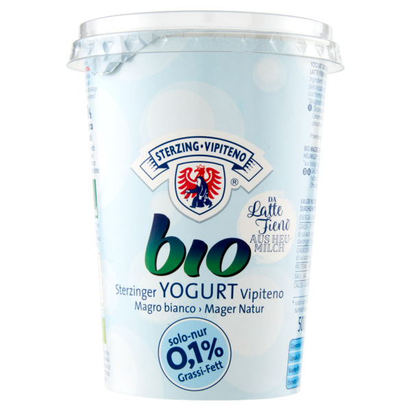 Sterzing Vipiteno bio Yogurt da Latte Fieno Magro bianco 500 g