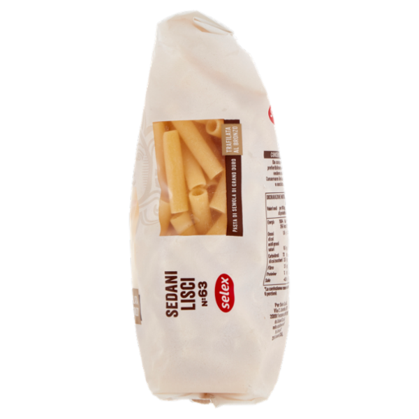 Selex Pasta di Semola Trafilata al Bronzo Sedani Lisci 500 g