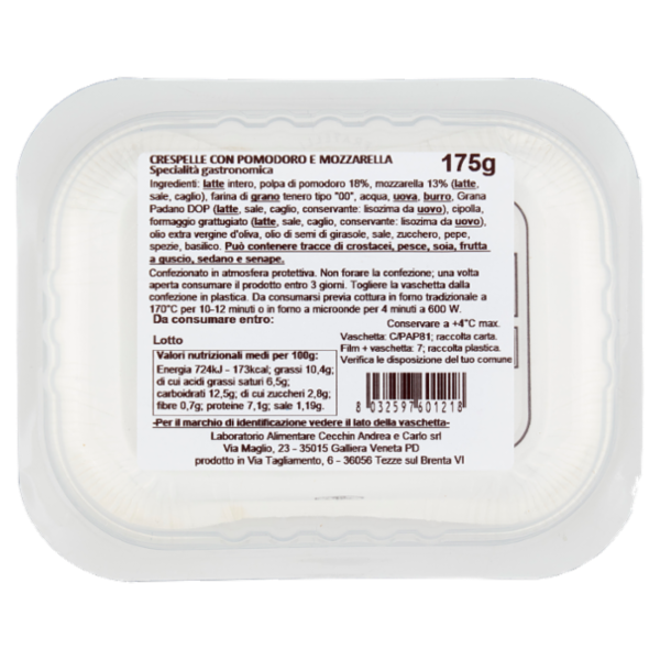Cecchin la Crespella Pomodoro e Mozzarella 175 g