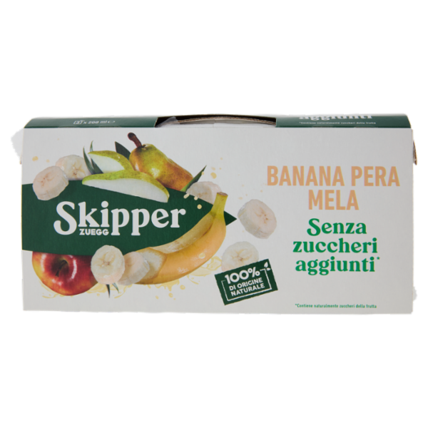 Zuegg Skipper Banana, Pera, Mela Senza zuccheri aggiunti* 3 x 200 ml