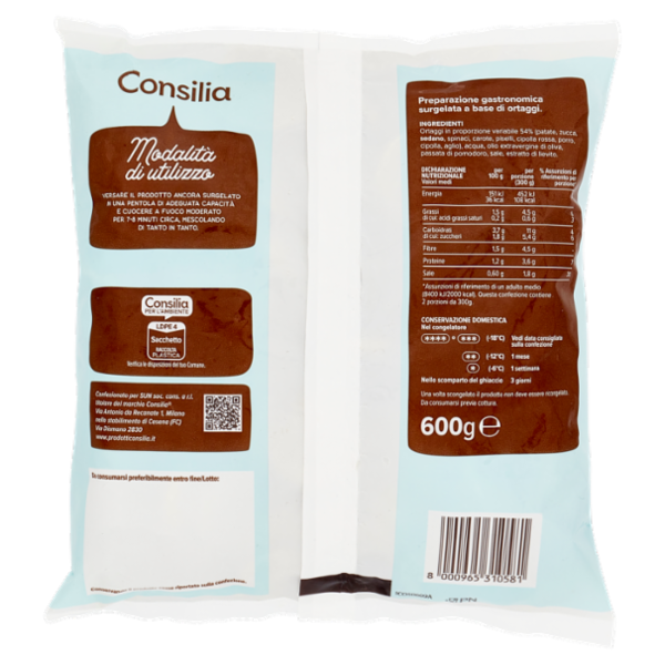 Consilia Vellutata di Verdure Surgelata 600 g