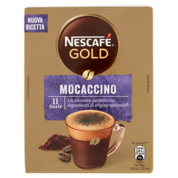NESCAFÉ Gold Mocaccino Preparato solubile per caffè al cacao astuccio 11 bustine 88g