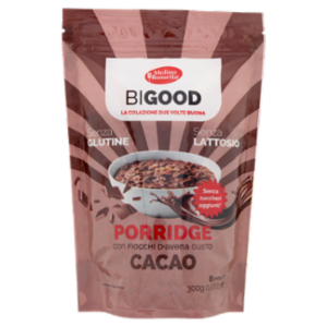 Molino Rossetto BIGOOD Porridge Con Fiocchi D'Avena Gusto Cacao 300 g