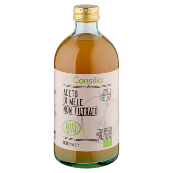 Consilia Aceto di Mele Non Filtrato Biologico 520 ml