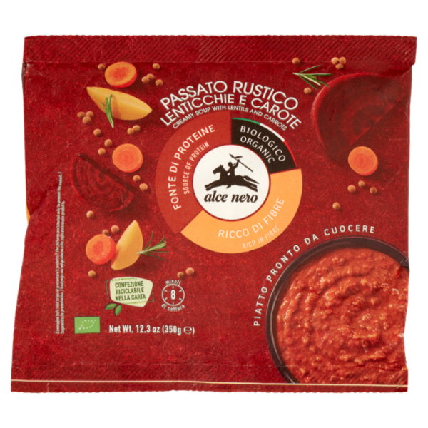alce nero Passato Rustico Lenticchie e Carote 350 g