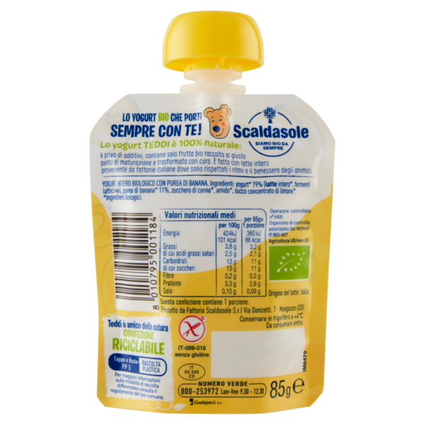 Teddi biologico Banana yogurt 85 g