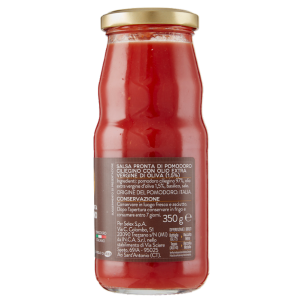 Selex Saper di Sapori Salsa Pronta di Pomodoro Ciliegino 350 g